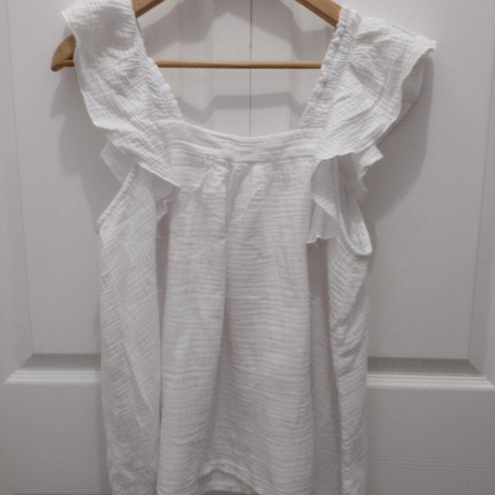 White Ruffled Off-Shoulder Women's Top